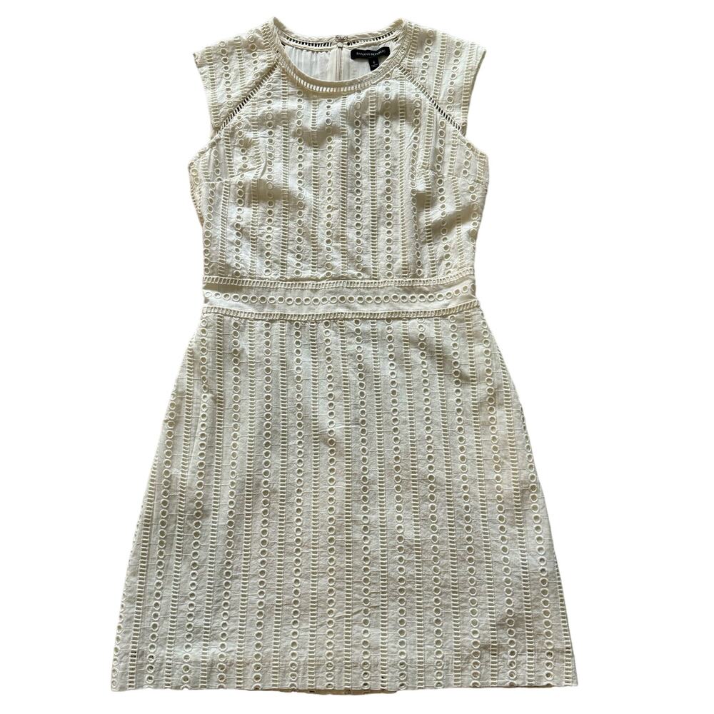 Banana Republic Eyelet White Dress size 6 NWT